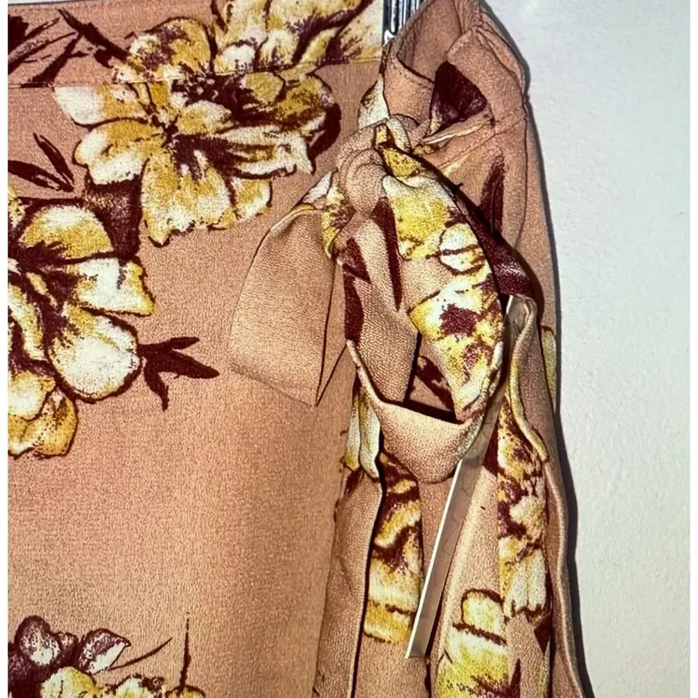 NWT Abound Maxi Floral Print Wrap Skirt LARGE !
